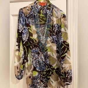 Hale Bob sheer and beaded top